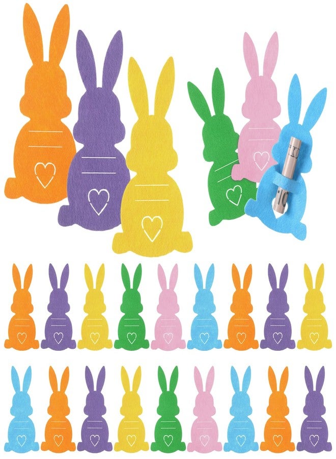 Sunnymove 24 Pcs Easter Bunny Money Holder for Cash Easter Gifts Bulk Felt Bunny Money Card Holder Cute Basket Stuffers Decoration for Grandchildren Family Friends Holiday Party Keepsake (Pastel) - Image 4